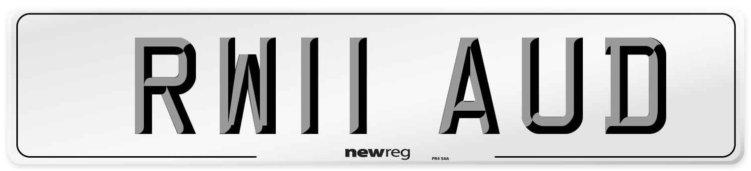 RW11 AUD Number Plate from New Reg